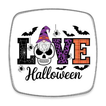 Halloween amour lettrage Gnome - Magnet carré - blanc - Devant