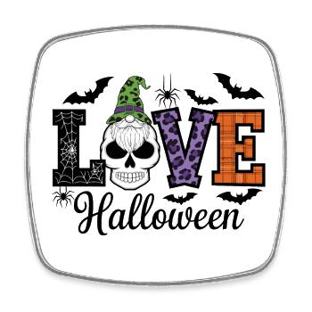 Halloween amour lettrage Gnome - Magnet carré - blanc - Devant