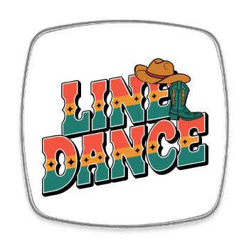 Line Dance Linedance mein Hobby - Viereckiger Kühlschrankmagnet - Weiß - Vorne