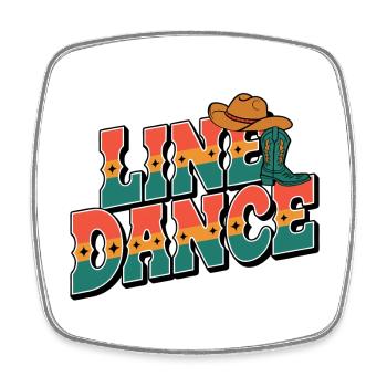 Line Dance Linedance mein Hobby - Viereckiger Kühlschrankmagnet - Weiß - Vorne