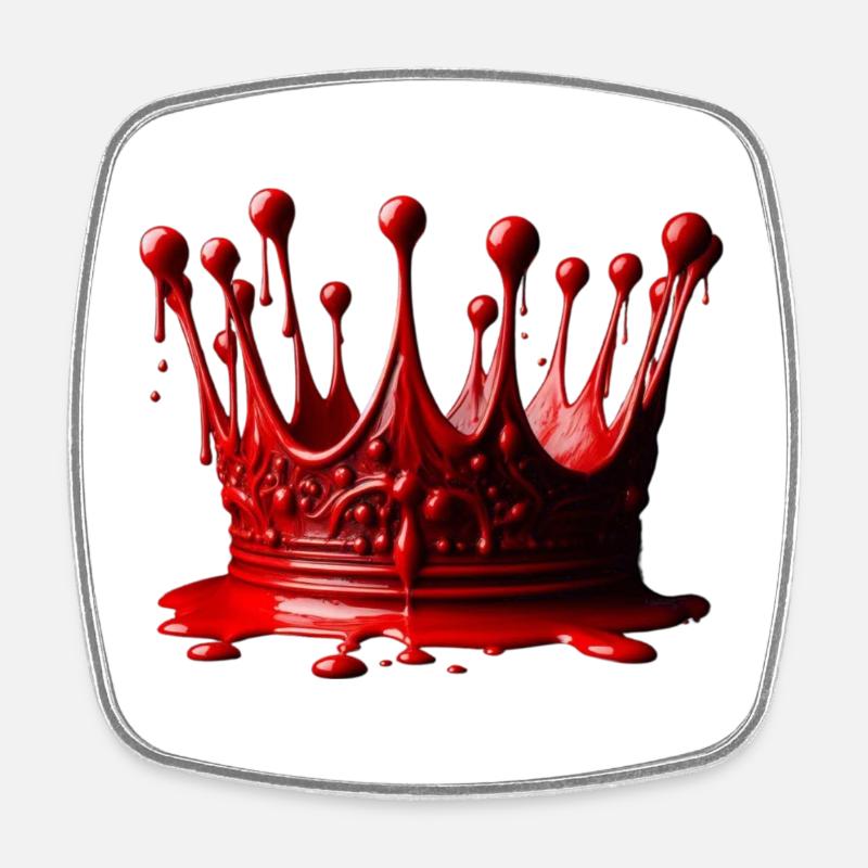 Couronne de cire 👑 à cacheter rouge - Magnet carré - blanc