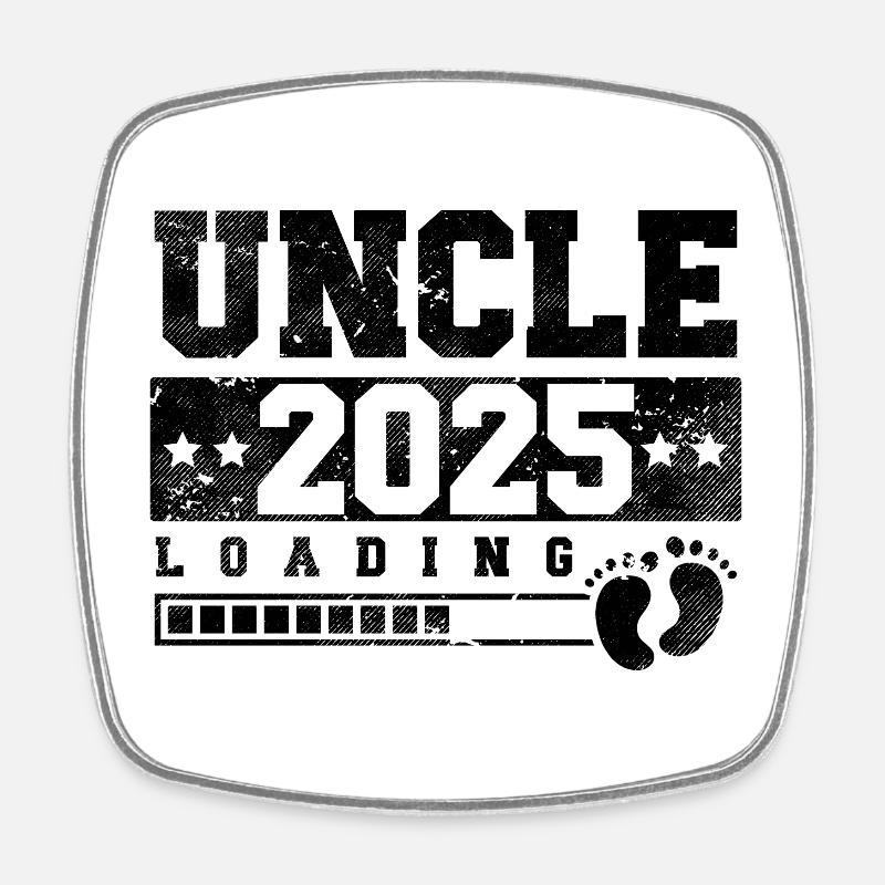 Uncle 2025 loading - Square fridge magnet - white