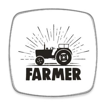 Farmer Landwirt Bauer Traktor - Viereckiger Kühlschrankmagnet - Weiß - Vorne