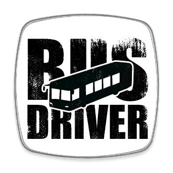 Chauffeur de bus - Magnet carré - blanc - Devant