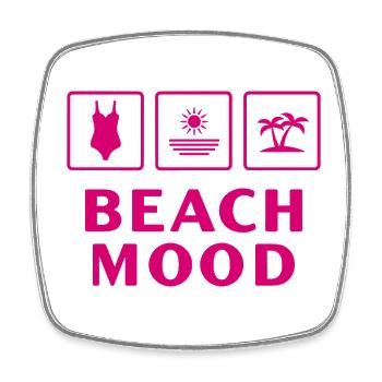 Beach Mood Summer Sun Sea Holiday - Square fridge magnet - white - Front