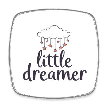Little Dreamer Cloud Stars - Square fridge magnet - white - Front