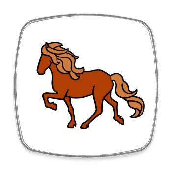 Icelandic horse, fox, lighter - Square fridge magnet - white - Front