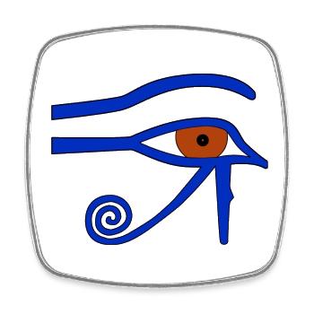 Egyptian Ujat Eye - Square fridge magnet - white - Front