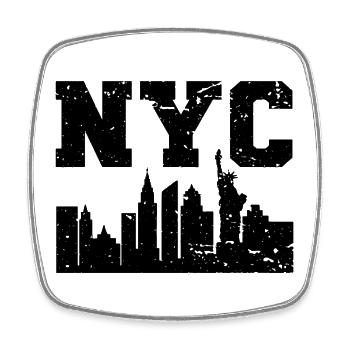NYC New York Skyline - Viereckiger Kühlschrankmagnet - Weiß - Vorne
