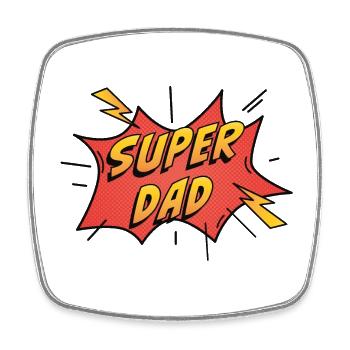 Super Papa - Viereckiger Kühlschrankmagnet - Weiß - Vorne