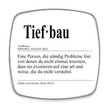Tiefbau Lustige Berufs Definition - Viereckiger Kühlschrankmagnet - Weiß - Vorne