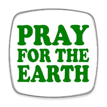Pray for the earth - Viereckiger Kühlschrankmagnet - Weiß - Vorne