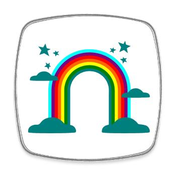 Rainbow Clouds Stars Colorful Gift - Square fridge magnet - white - Front
