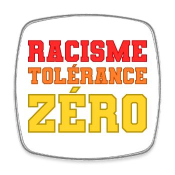 Racisme, tolérance zéro - Magnet carré - blanc - Devant