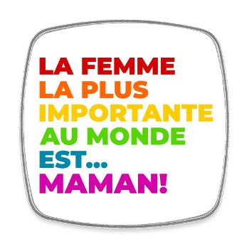 Maman - Magnet carré - blanc - Devant