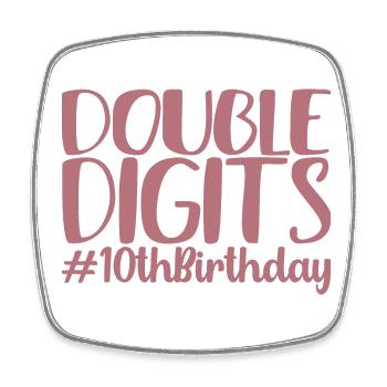 Cadeau de 10e anniversaire, 10 ans, pour garçons et filles - Magnet carré - blanc - Devant
