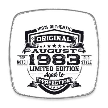 40th Birthday Man Original August Vintage 1983 - Square fridge magnet - white - Front