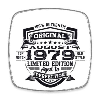 44th Birthday Man Original August Vintage 1979 - Magnet carré - blanc - Devant