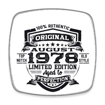 45th Birthday Man Original August Vintage 1978 - Magnet carré - blanc - Devant