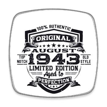 80th Birthday Man Original August Vintage 1943 - Magnet carré - blanc - Devant