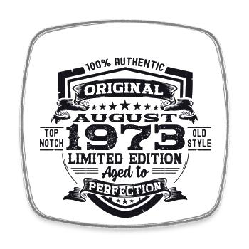 50th Birthday Man Original August Vintage 1973 - Magnet carré - blanc - Devant
