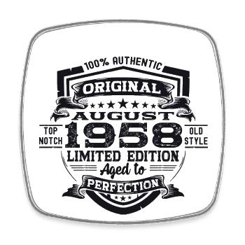 65th Birthday Man Original August Vintage 1958 - Magnet carré - blanc - Devant