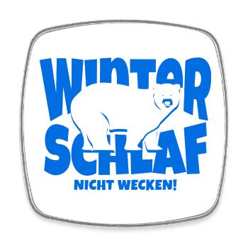 Eisbär Winterschlaf bitte nicht wecken Schlafshirt - Viereckiger Kühlschrankmagnet - Weiß - Vorne
