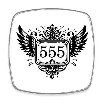Angel Number 555 Wings - Square fridge magnet - white - Front