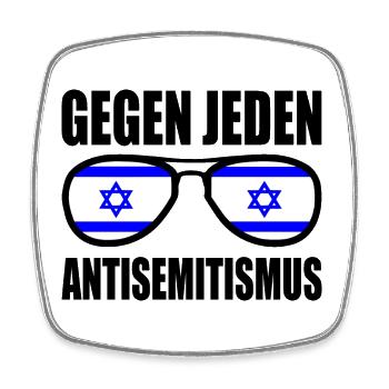 Gegen jeden antisemitismus - Viereckiger Kühlschrankmagnet - Weiß - Vorne