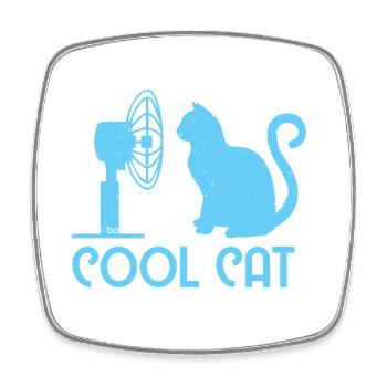 Cool Cat / Katze Bo-Grafik - Viereckiger Kühlschrankmagnet - Weiß - Vorne