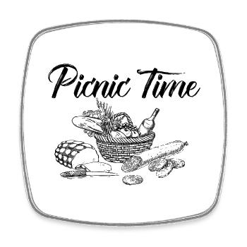 Picknick Zeit Shirt Sommer Natur Reisen - Viereckiger Kühlschrankmagnet - Weiß - Vorne