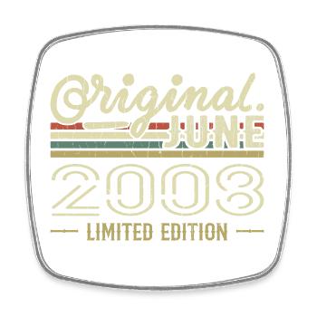 June 2008 Birthday June 2008 - Born in June 2008 - Square fridge magnet - white - Front