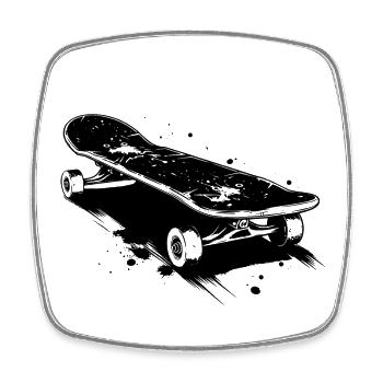 Skateboard Drawing - Square fridge magnet - white - Front