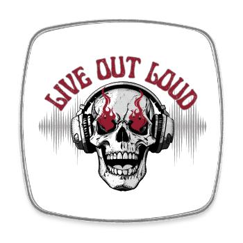 LIVE OUT LOUD - Viereckiger Kühlschrankmagnet - Weiß - Vorne