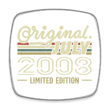 July 2008 Original Birthday Gift 2008 - Square fridge magnet - white - Front
