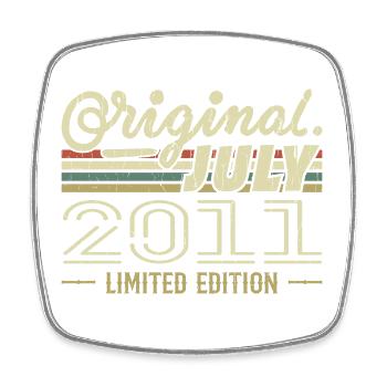 Juillet 2011 Original Cadeau Anniversaire 2011 - Magnet carré - blanc - Devant