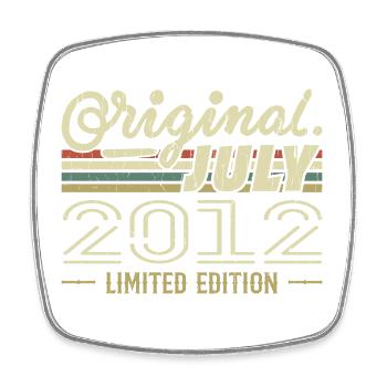 July 2012 Original Birthday Gift 2012 - Square fridge magnet - white - Front