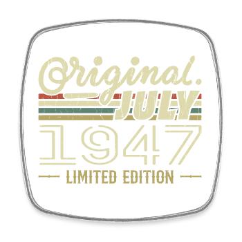 Juli 1947 Original Geburtstagsgeschenk 1947 - Viereckiger Kühlschrankmagnet - Weiß - Vorne