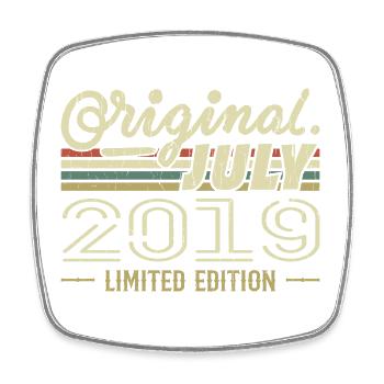 July 2019 Original Birthday Gift 2019 - Square fridge magnet - white - Front