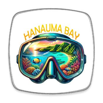 Hanauma Bay Diving Hawaii Snorkeling Beach - Square fridge magnet - white - Front