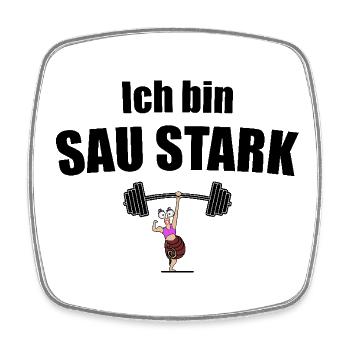 Saustark - Viereckiger Kühlschrankmagnet - Weiß - Vorne