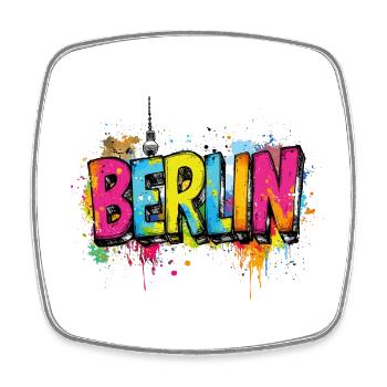 Berlin Graffiti Font Street Art Urban Style - Square fridge magnet - white - Front