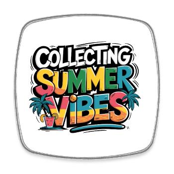 Collecting sunny beautiful moments vibes - Square fridge magnet - white - Front