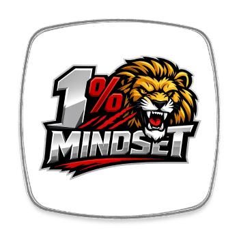 1% Mindset Löwen-Logo - Viereckiger Kühlschrankmagnet - Weiß - Vorne