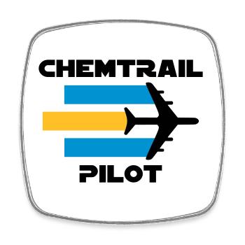Pilote de chemtrail (aéronef avec chemtrails) - Magnet carré - blanc - Devant