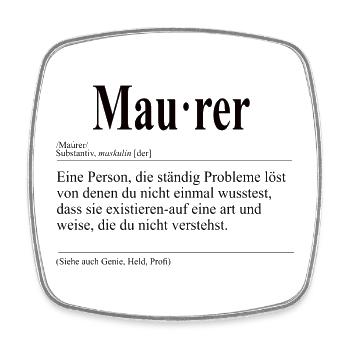 Maurer Lustige Berufs Definition - Viereckiger Kühlschrankmagnet - Weiß - Vorne