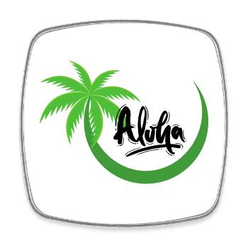 Aloha Palme - Viereckiger Kühlschrankmagnet - Weiß - Vorne