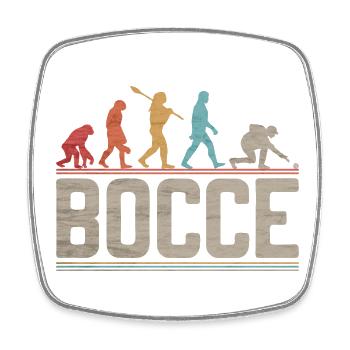 Bocce Evolution Evolution des Bocce Spielers - Viereckiger Kühlschrankmagnet - Weiß - Vorne