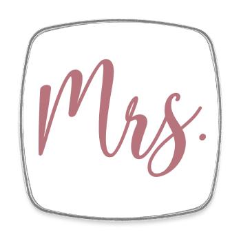 Mme Matching Couple Fiançailles Mariage Lune de miel - Magnet carré - blanc - Devant