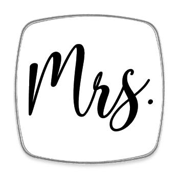 Mrs. Matching Couple Engagement Wedding Honeymoon - Square fridge magnet - white - Front